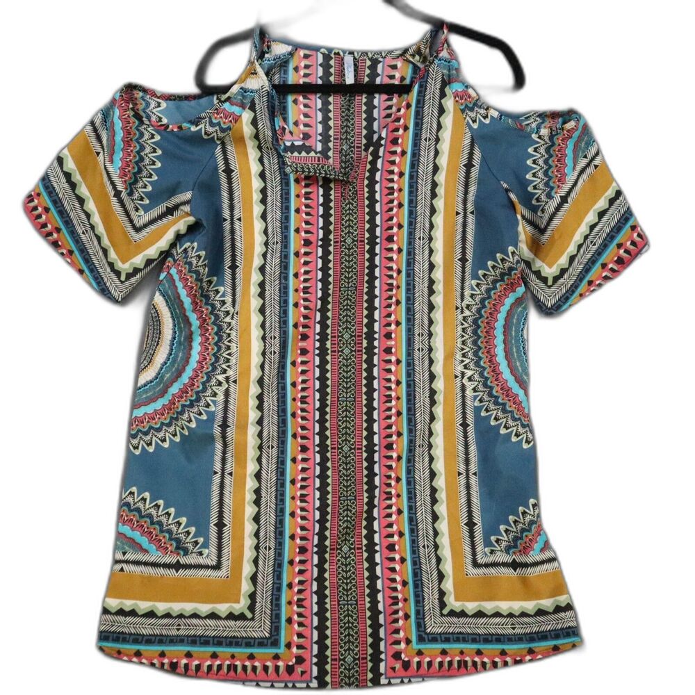 Camono blouse size L Abbelin Cold shoulder short sleeve long line